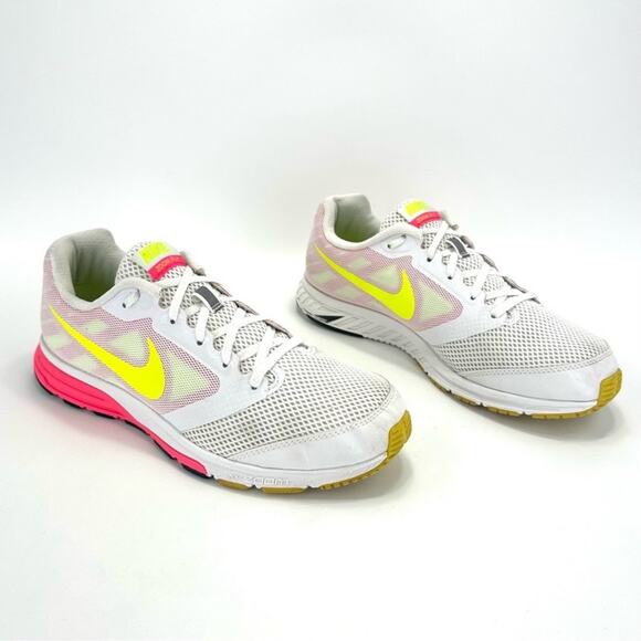Nike Zoom Fly Dynamic Support Women Running Sneakers Size 10 White Pink Yellow - Picture 2 of 16